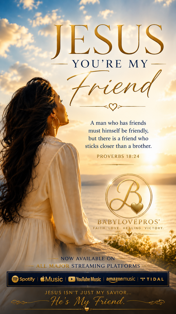 Jesus You're My Friend gospel soul and rock single cover by Vanessa Cuffee, presented by Babylovepros’
