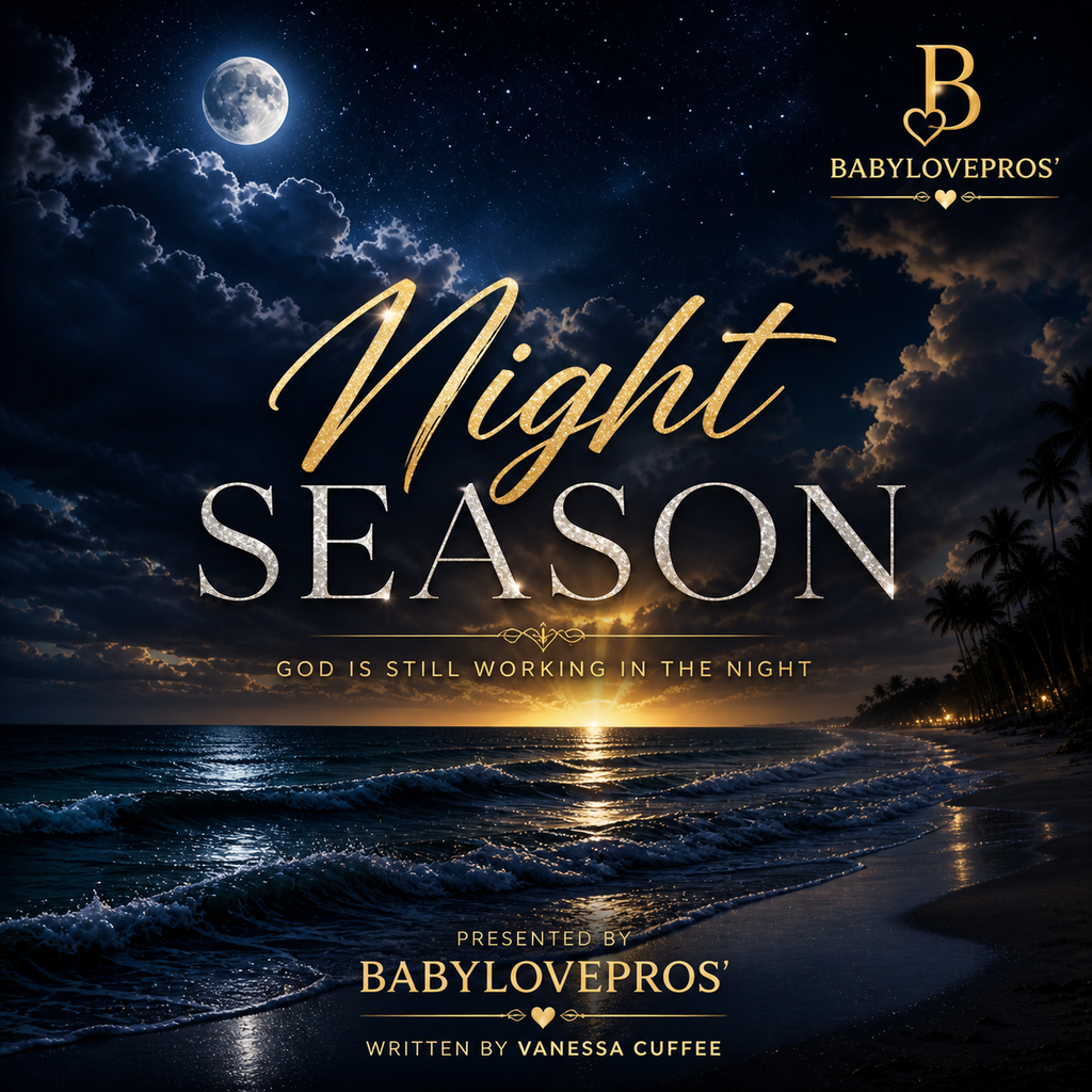 Night Seasons gospel R&B single cover by Vanessa Cuffee, presented by Babylovepros’